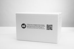 Znakowanie na opakowaniu styropianowym drukarką Markem-Imaje 5940 G