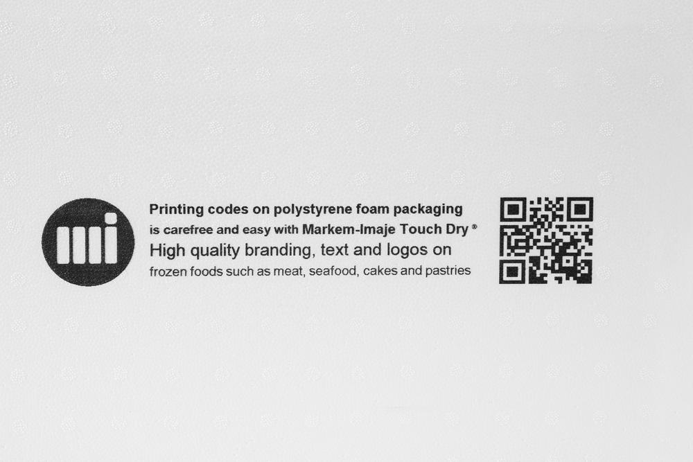 Nadruki na styropianie drukarką Markem-Imaje 5800